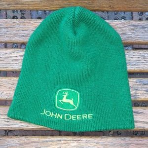 John Deere green Bennie skull cap toboggan stretch hat